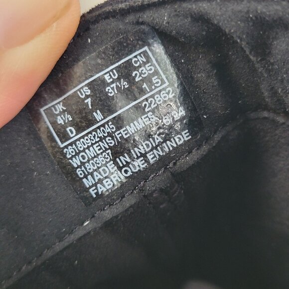 Clarks Womens Boots Size 7 M Black Suede Nissini Pearl Size Buckle New - Picture 10 of 13